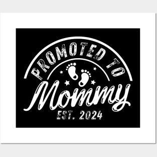 Promoted To Mommy Est 2024 New Mom First Mommy Posters and Art